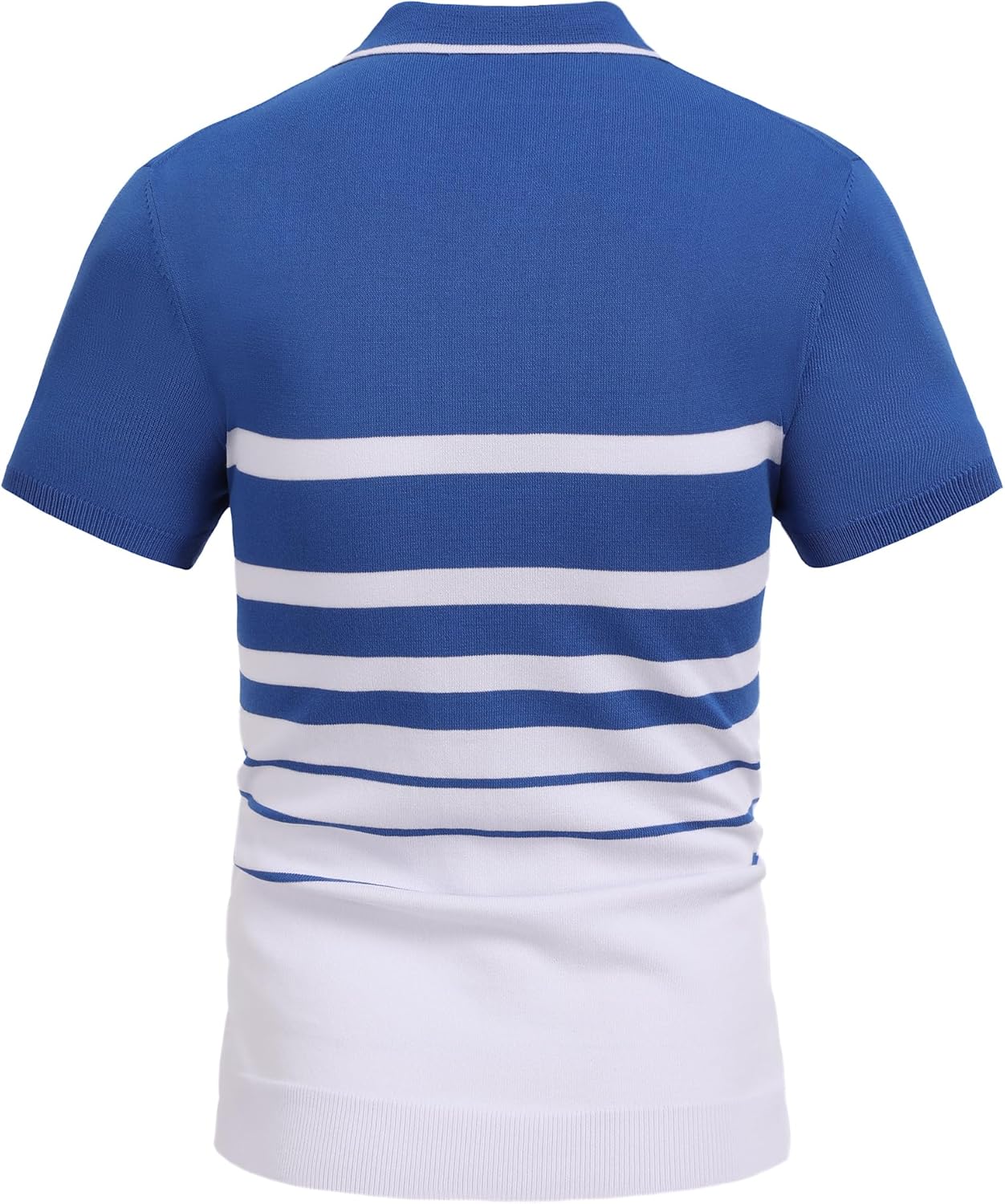 Camisa polo ligera a rayas para hombre - Camiseta de golf informal manga corta con cuello - Imagen 127 de 164
