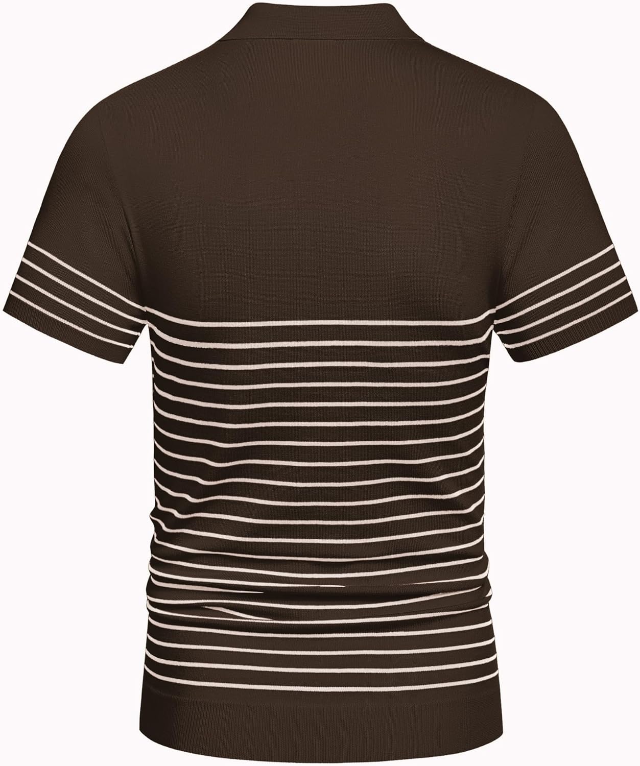 Camisa polo ligera a rayas para hombre - Camiseta de golf informal manga corta con cuello - Imagen 137 de 164
