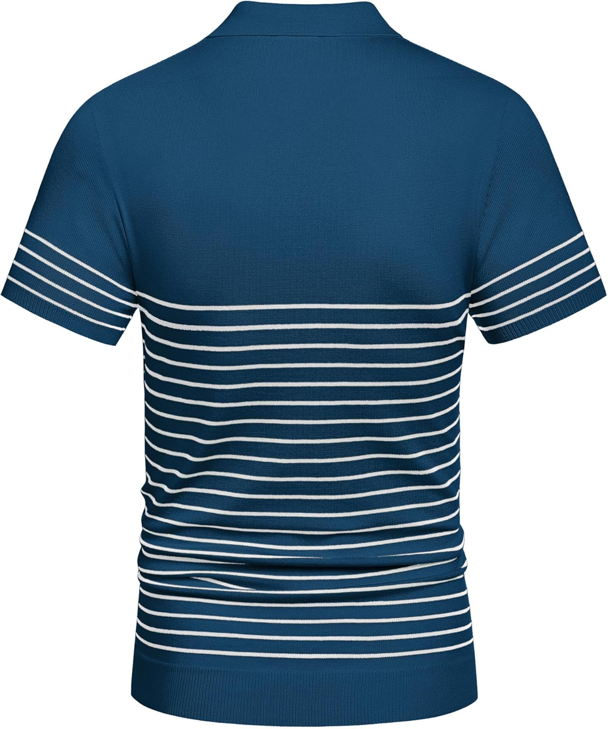 Camisa polo ligera a rayas para hombre - Camiseta de golf informal manga corta con cuello - Imagen 144 de 164