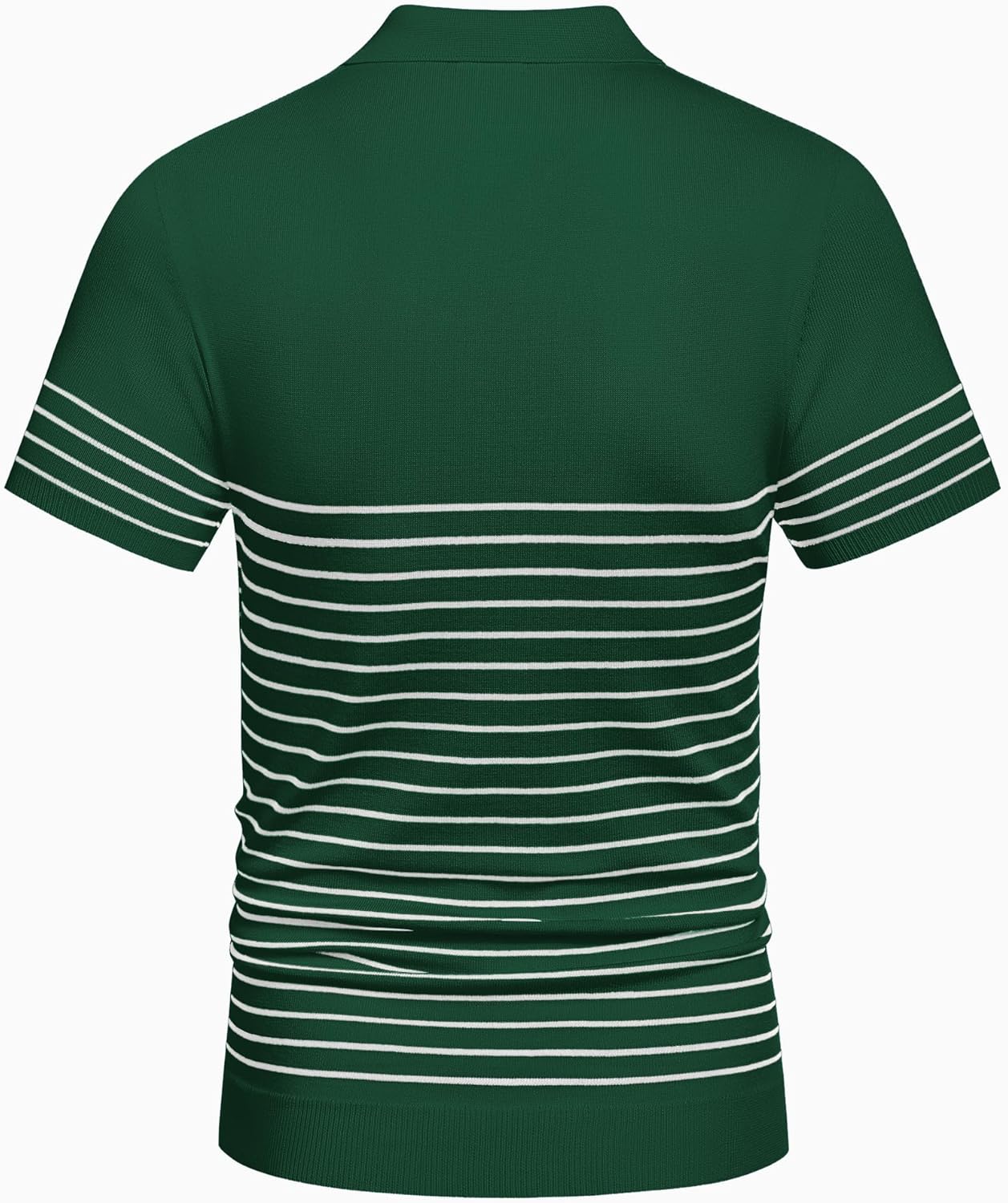 Camisa polo ligera a rayas para hombre - Camiseta de golf informal manga corta con cuello - Imagen 151 de 164