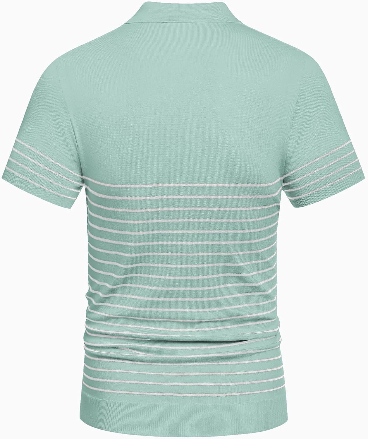 Camisa polo ligera a rayas para hombre - Camiseta de golf informal manga corta con cuello - Imagen 164 de 164