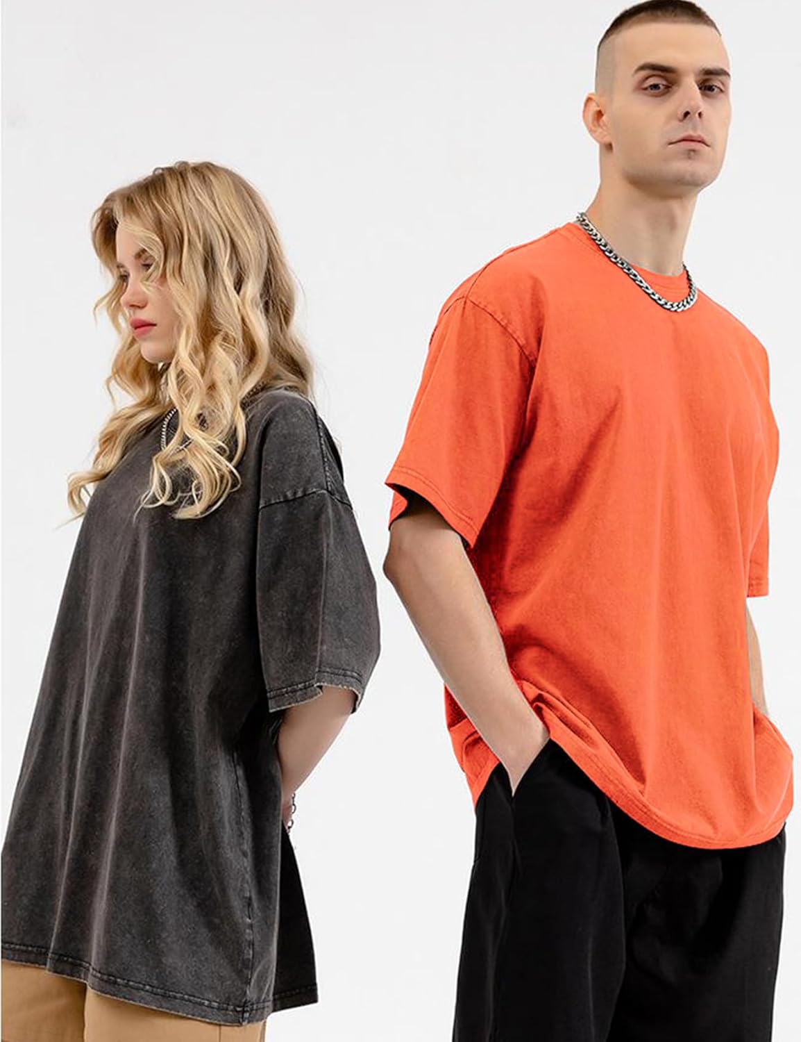 3er Pack Herren Oversize Vintage T-Shirts - Loose Fit Freizeit Kurzarm Oberteile - Bild 26 von 103