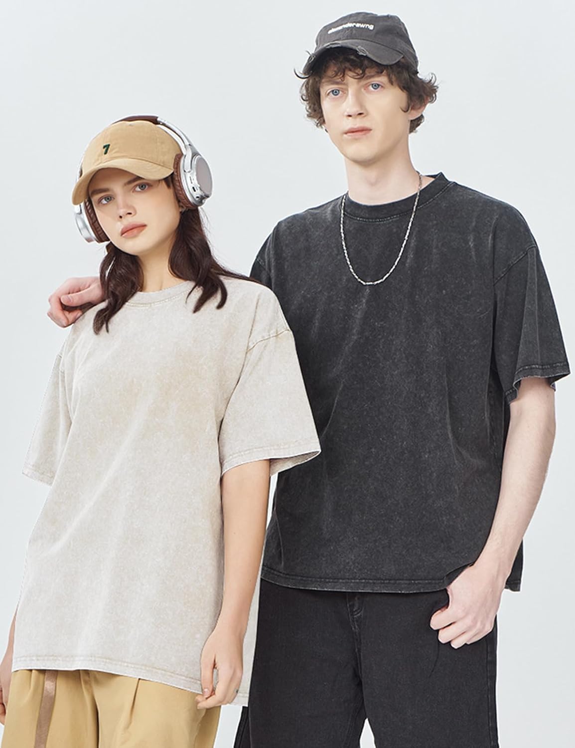 3er Pack Herren Oversize Vintage T-Shirts - Loose Fit Freizeit Kurzarm Oberteile - Bild 27 von 103