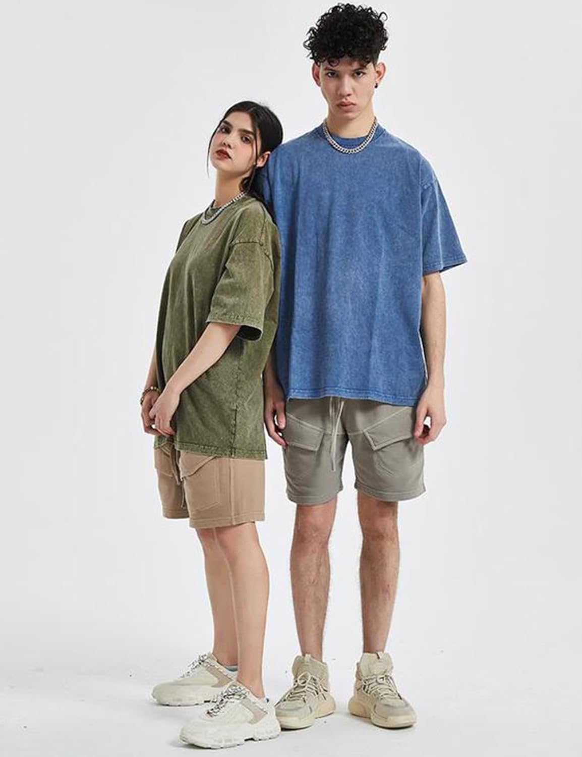 3er Pack Herren Oversize Vintage T-Shirts - Loose Fit Freizeit Kurzarm Oberteile - Bild 31 von 103