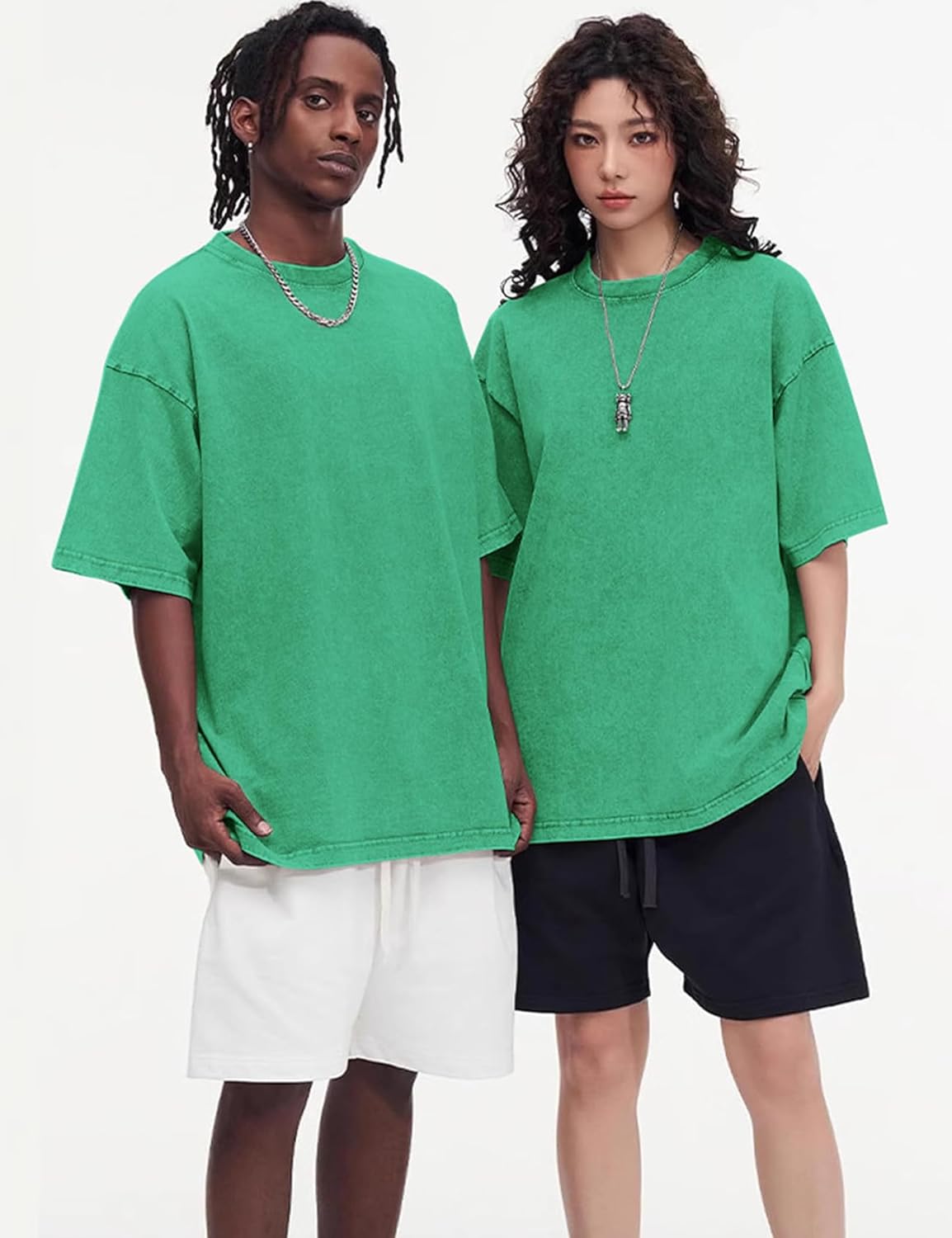 3er Pack Herren Oversize Vintage T-Shirts - Loose Fit Freizeit Kurzarm Oberteile - Bild 42 von 103