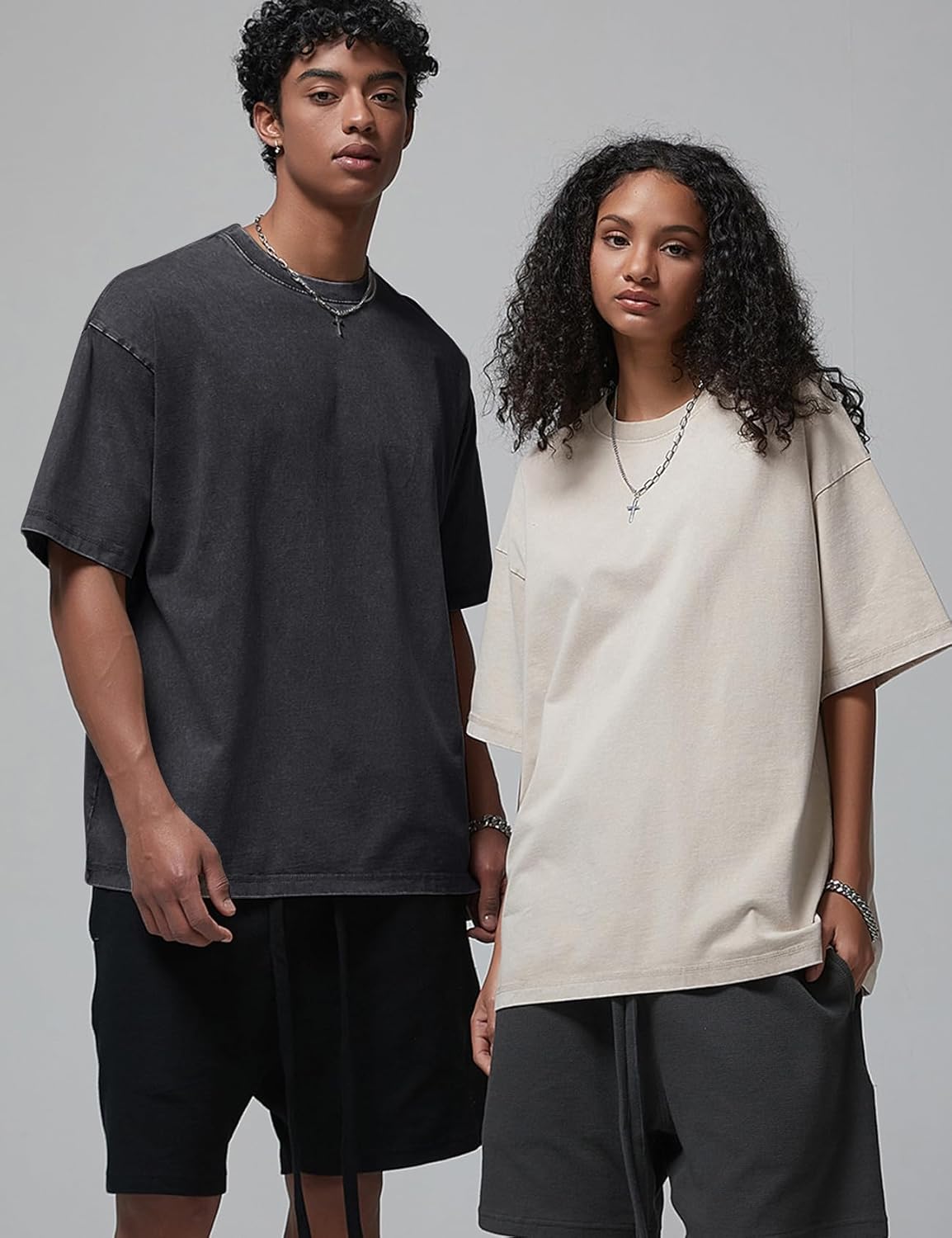 3er Pack Herren Oversize Vintage T-Shirts - Loose Fit Freizeit Kurzarm Oberteile - Bild 47 von 103