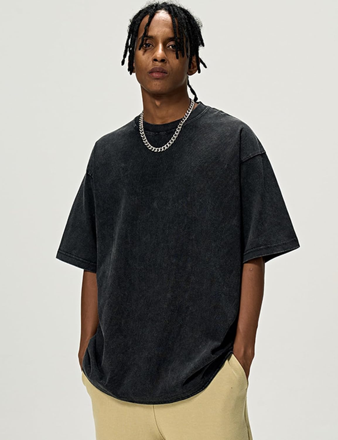 3er Pack Herren Oversize Vintage T-Shirts - Loose Fit Freizeit Kurzarm Oberteile - Bild 49 von 103