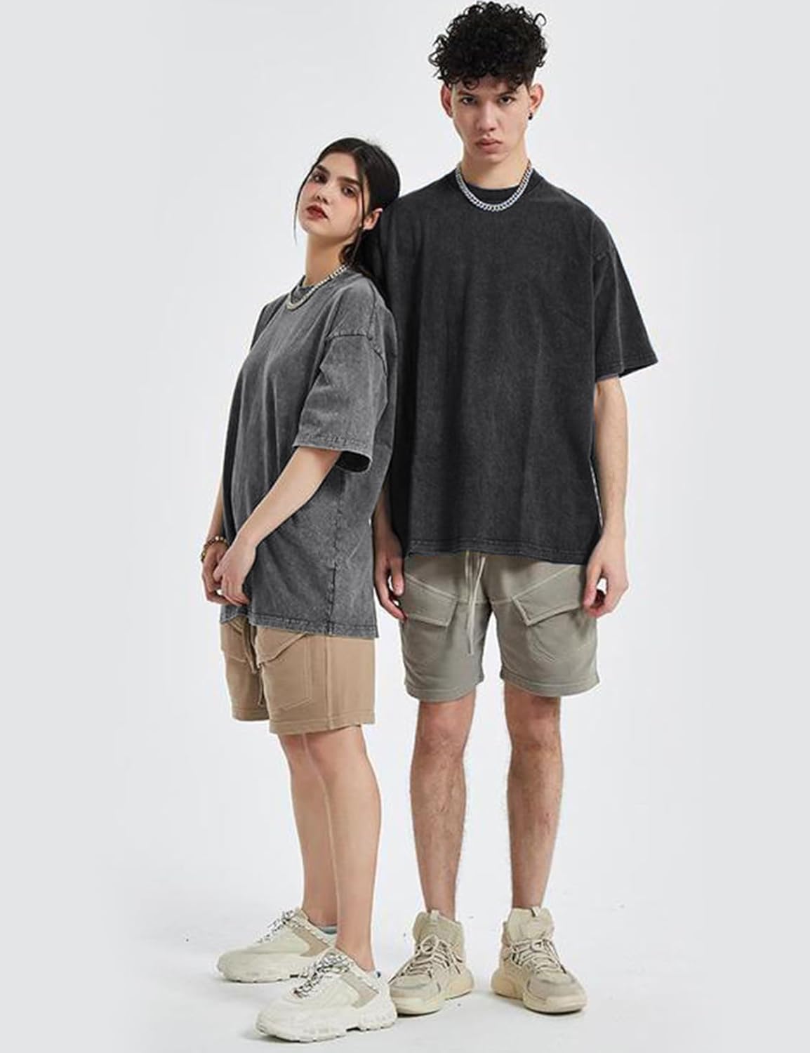 3er Pack Herren Oversize Vintage T-Shirts - Loose Fit Freizeit Kurzarm Oberteile - Bild 55 von 103
