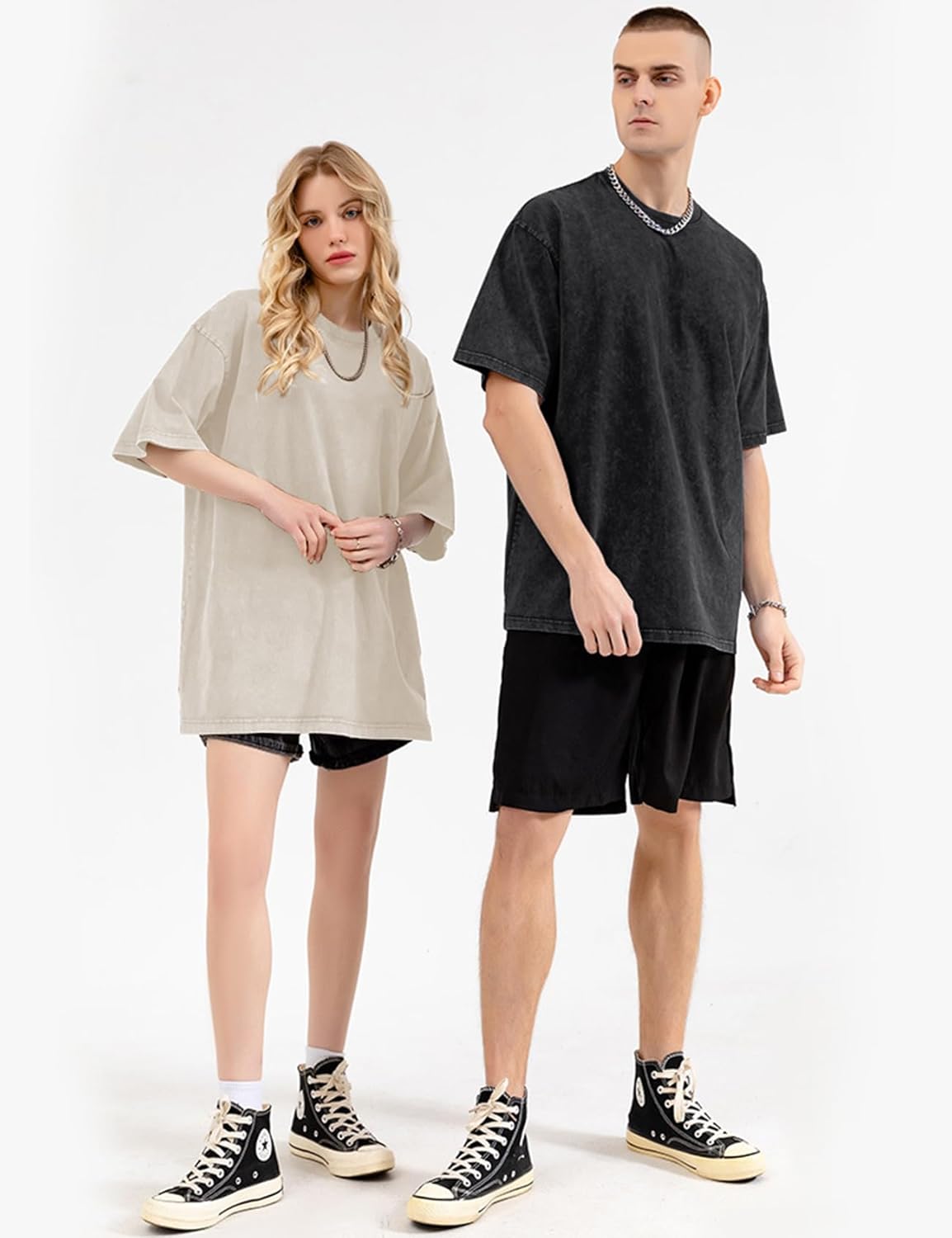 3er Pack Herren Oversize Vintage T-Shirts - Loose Fit Freizeit Kurzarm Oberteile - Bild 58 von 103