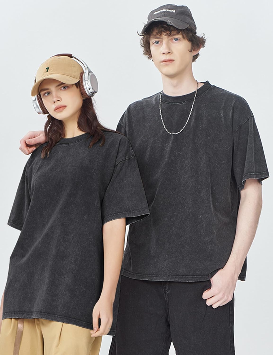 3er Pack Herren Oversize Vintage T-Shirts - Loose Fit Freizeit Kurzarm Oberteile - Bild 73 von 103