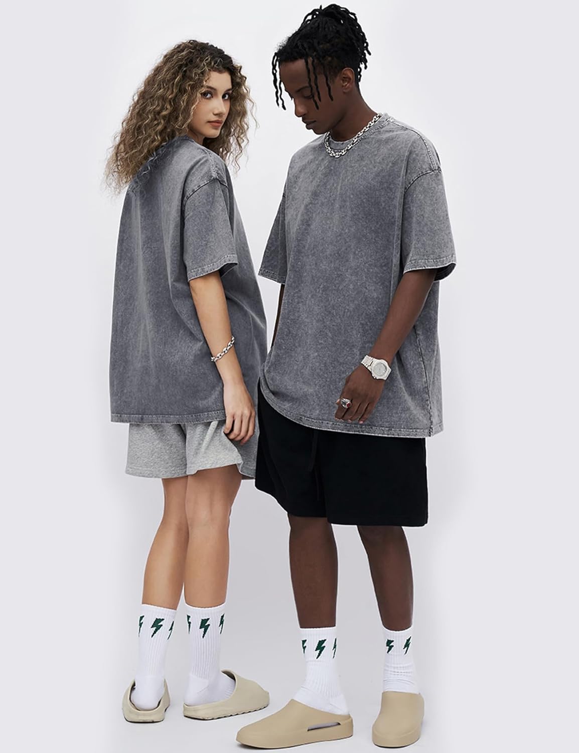 3er Pack Herren Oversize Vintage T-Shirts - Loose Fit Freizeit Kurzarm Oberteile - Bild 84 von 103