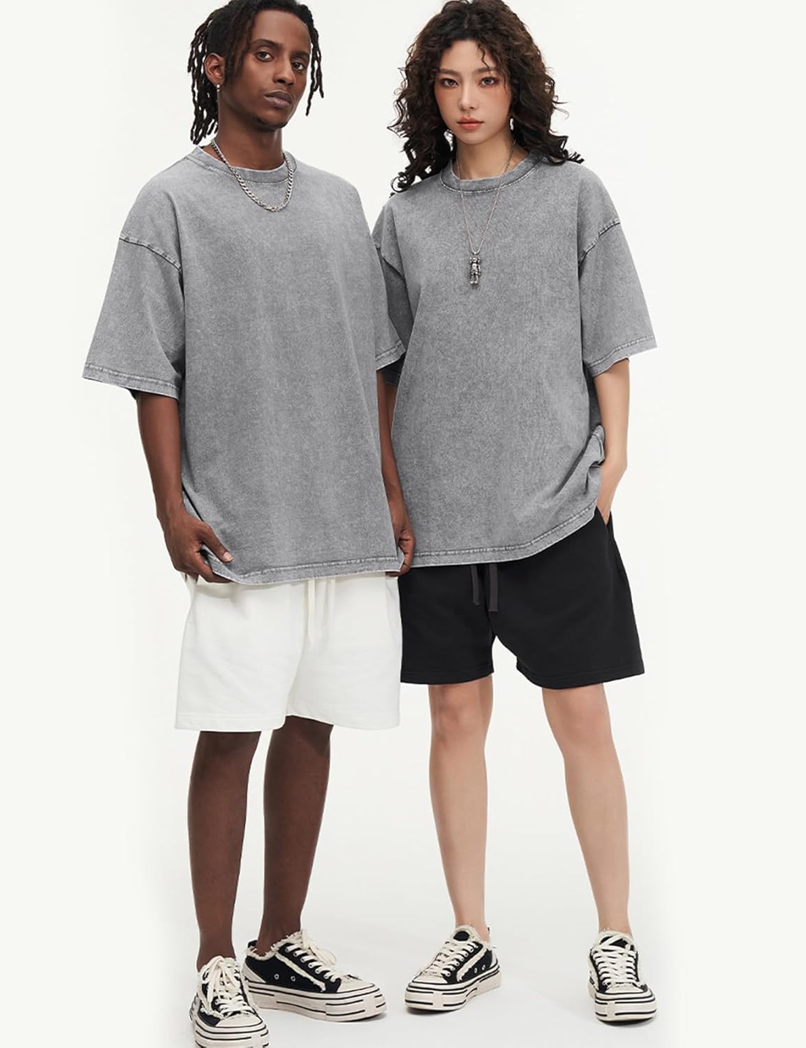 3er Pack Herren Oversize Vintage T-Shirts - Loose Fit Freizeit Kurzarm Oberteile - Bild 89 von 103