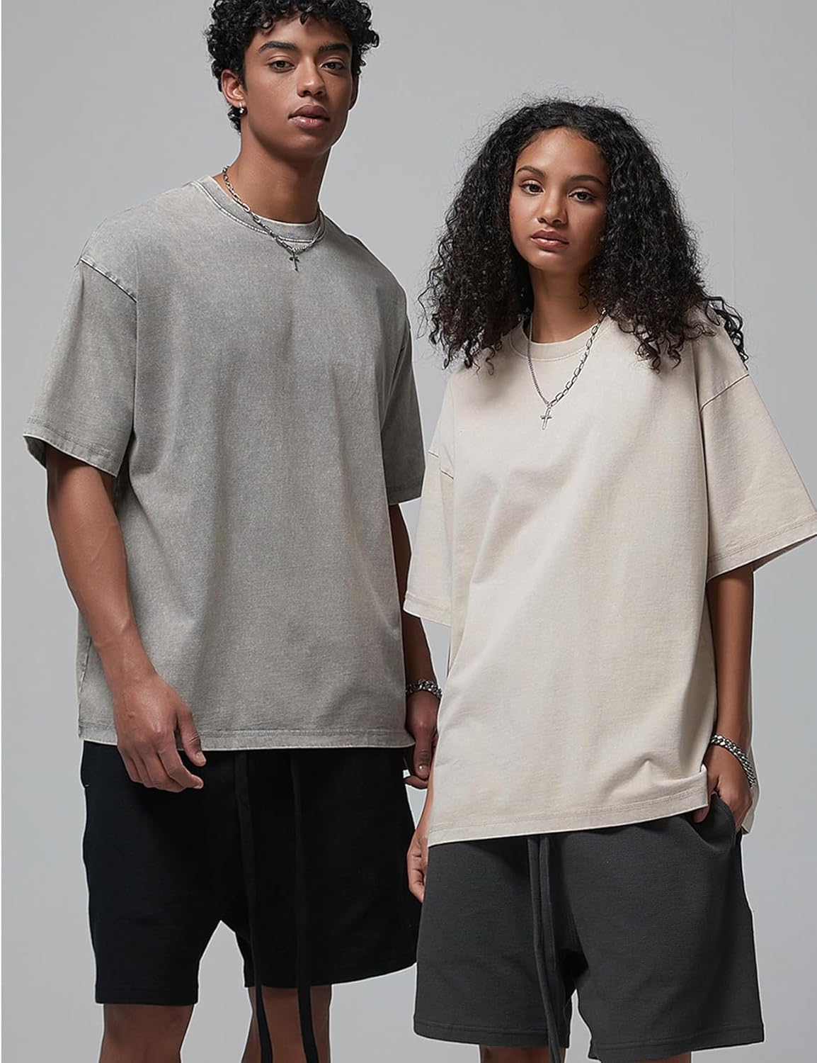 3er Pack Herren Oversize Vintage T-Shirts - Loose Fit Freizeit Kurzarm Oberteile - Bild 98 von 103