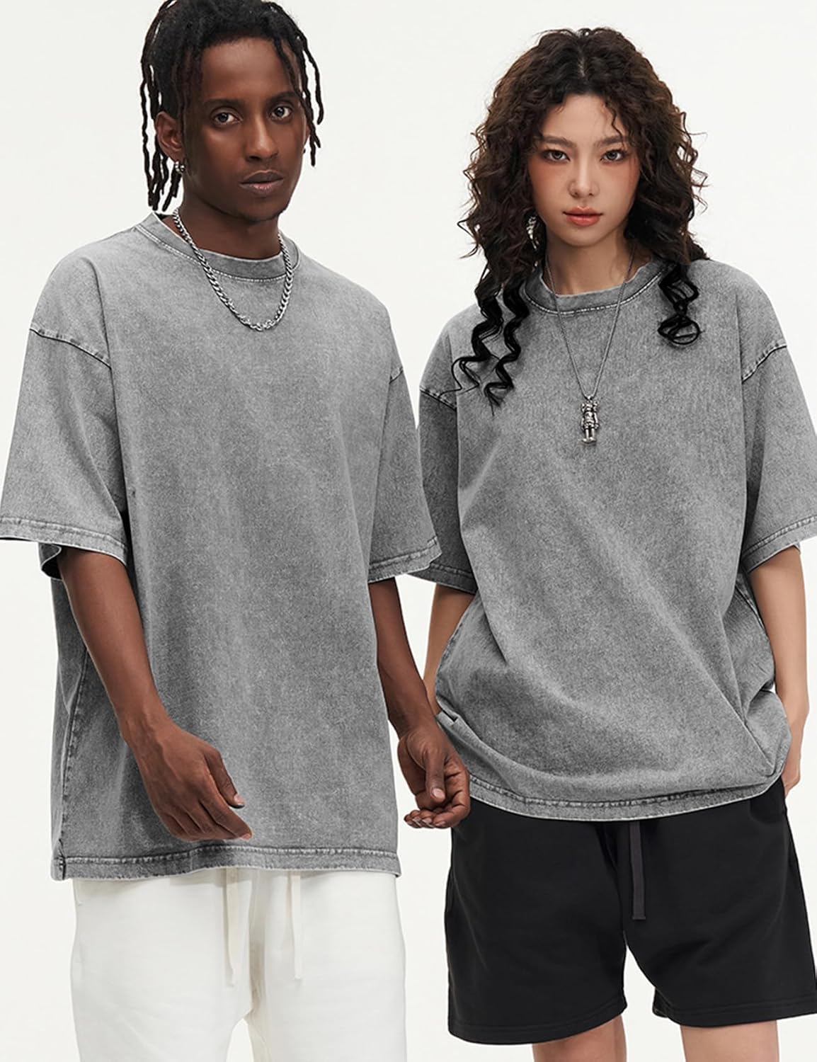 3er Pack Herren Oversize Vintage T-Shirts - Loose Fit Freizeit Kurzarm Oberteile - Bild 99 von 103
