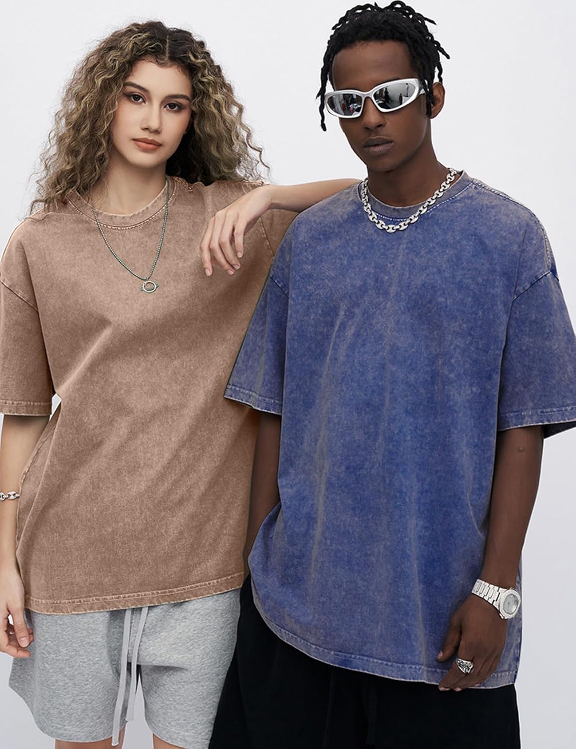 3er Pack Herren Oversize Vintage T-Shirts - Loose Fit Freizeit Kurzarm Oberteile - Bild 101 von 103