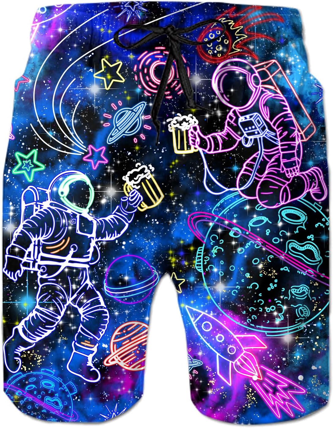 Herren Schnelltrocknende Badehose Strand Boardshorts mit Taschen Netzfutter - Bild 17 von 27