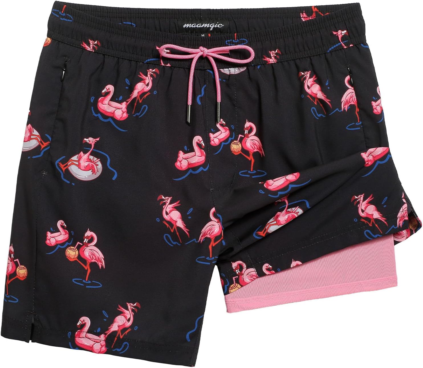 Men’s 7" Quick Dry Swim Shorts with Compression Liner Plaid Bathing Suit - Picture 14 of 18