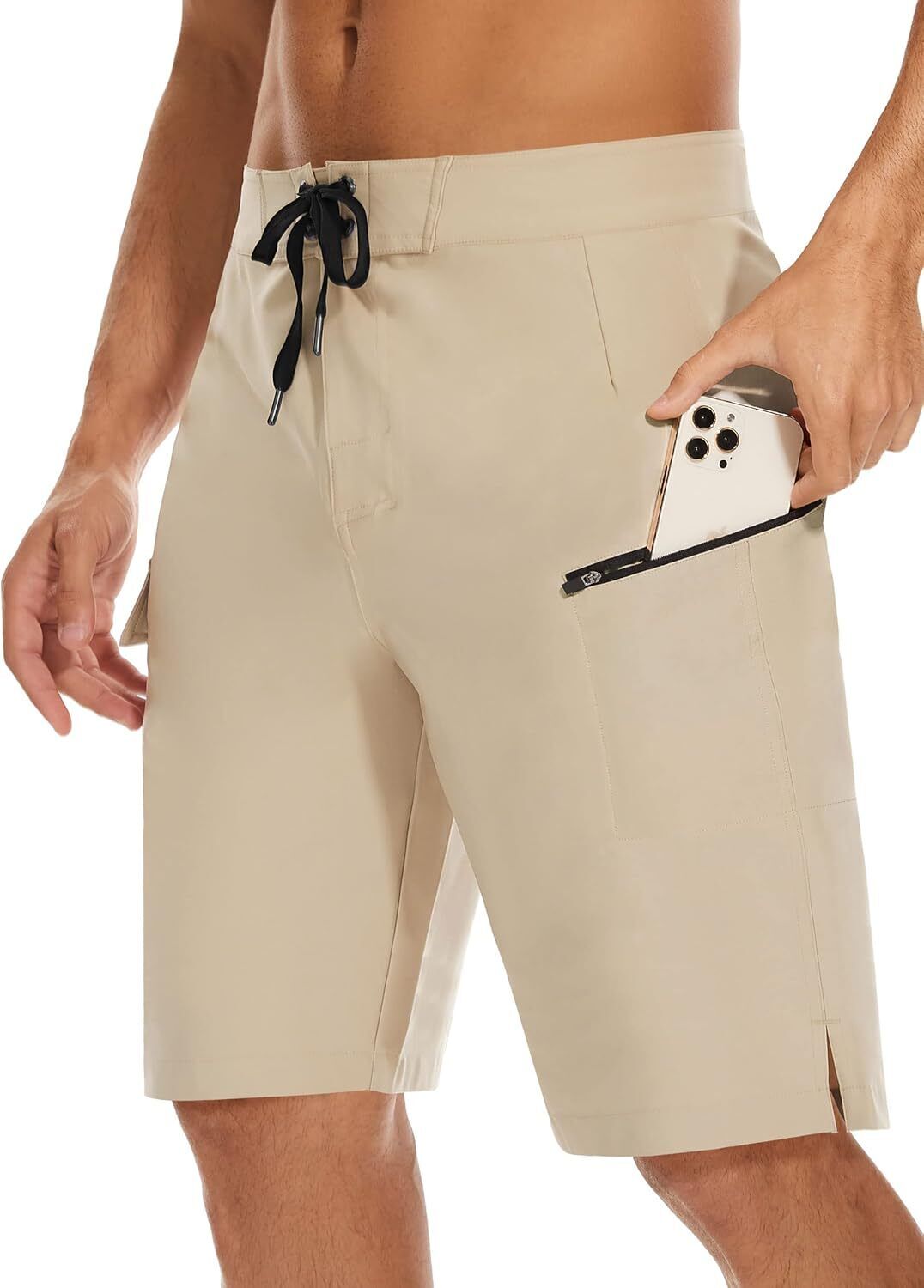 Men's 22" Board Shorts - No Mesh Lining Long Swim Trunks - UPF50+ Surf Bathing - Picture 21 of 32