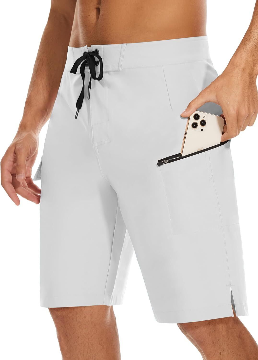 Men's 22" Board Shorts - No Mesh Lining Long Swim Trunks - UPF50+ Surf Bathing - Picture 22 of 32