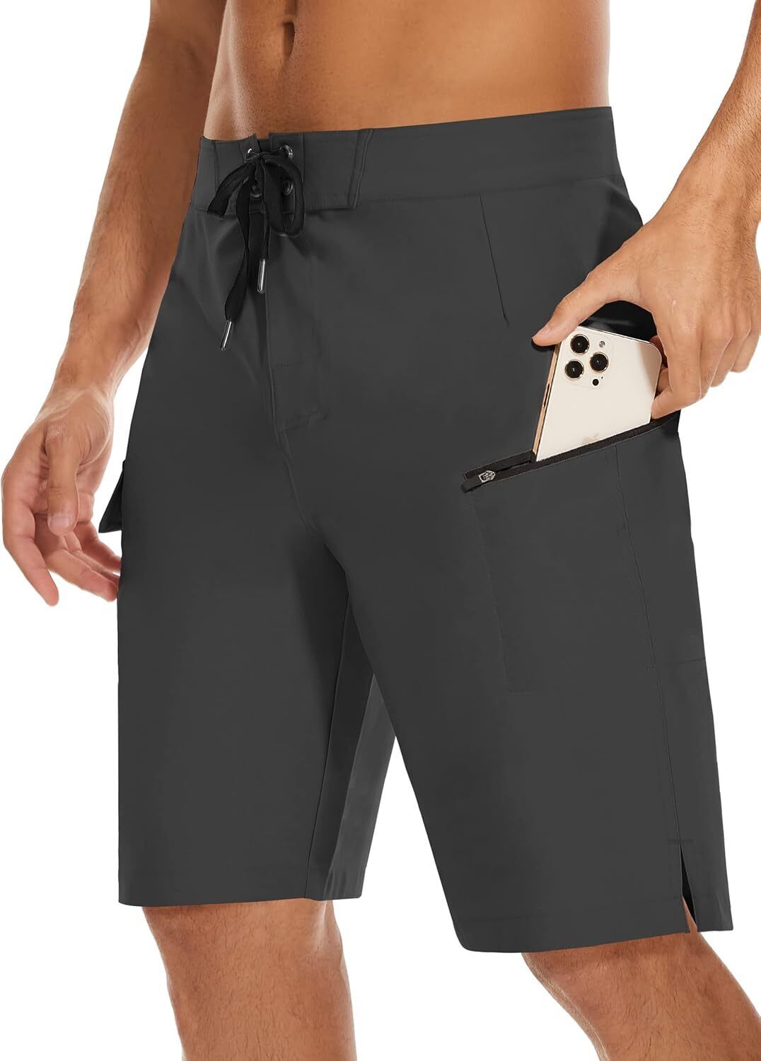 Men's 22" Board Shorts - No Mesh Lining Long Swim Trunks - UPF50+ Surf Bathing - Picture 25 of 32