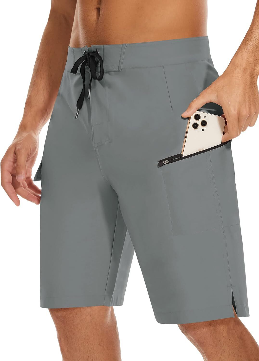 Men's 22" Board Shorts - No Mesh Lining Long Swim Trunks - UPF50+ Surf Bathing - Picture 26 of 32