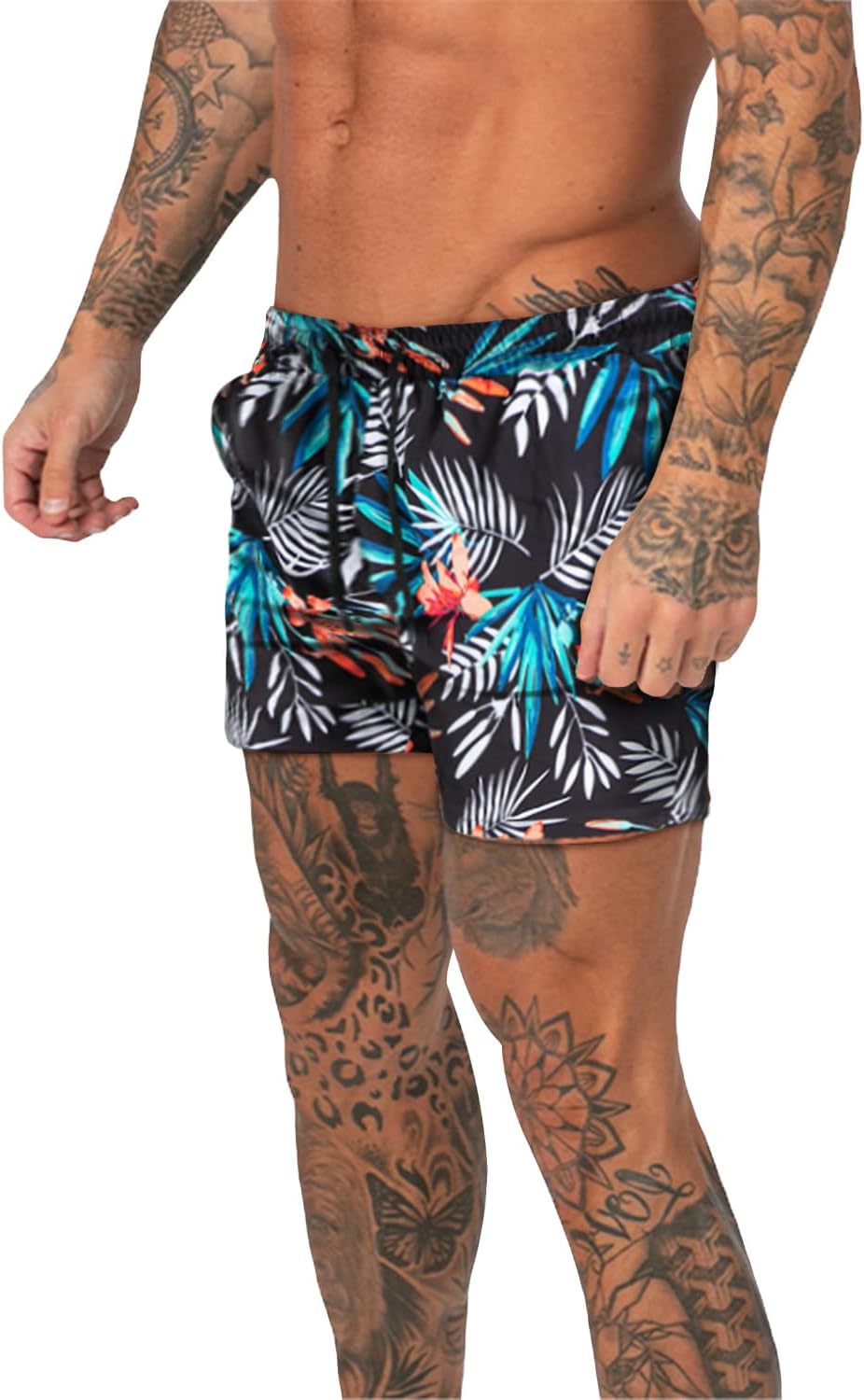 GINGTTO Men's Beach Shorts Bathing Suits with Mesh Lining - Picture 26 of 32