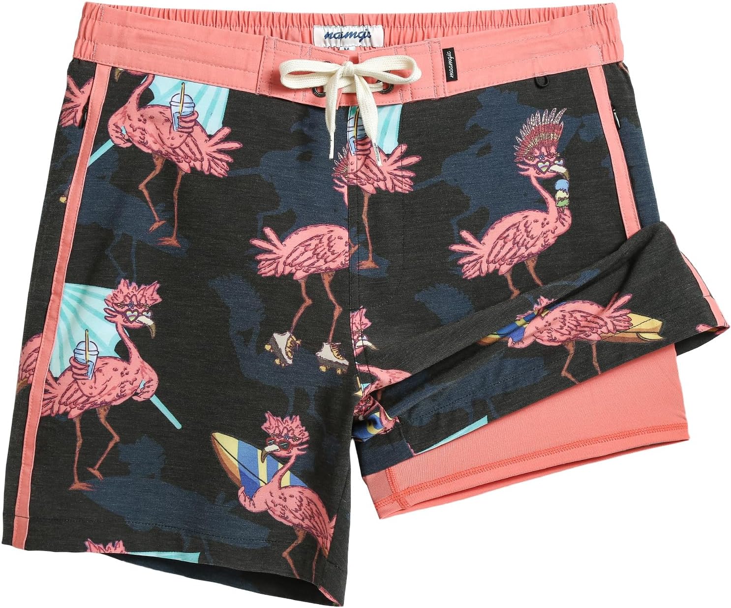 Men's Quick Dry Swim Trunks with Compression Liner Zipper Pockets 4-Way Stretch - Picture 9 of 16
