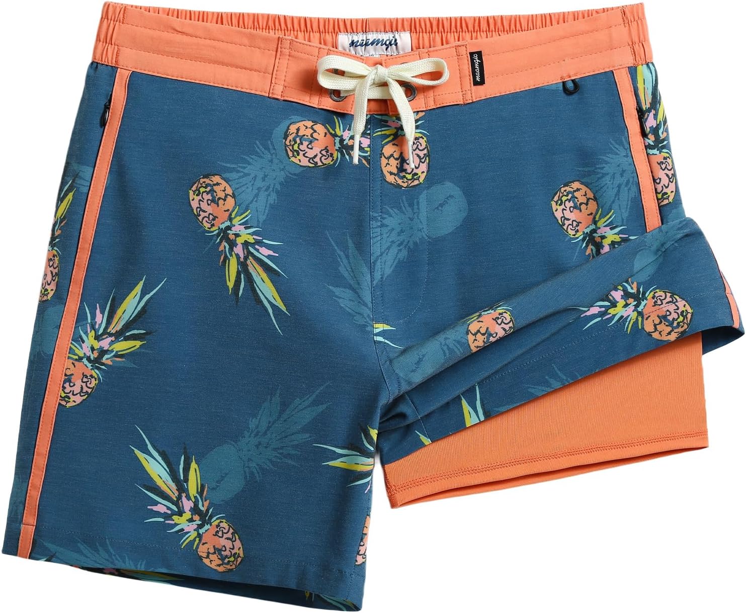 Men's Quick Dry Swim Trunks with Compression Liner Zipper Pockets 4-Way Stretch - Picture 11 of 16