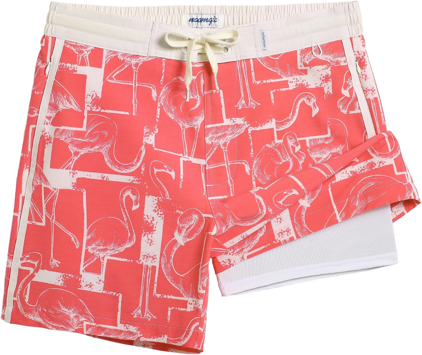 Men's Quick Dry Swim Trunks with Compression Liner Zipper Pockets 4-Way Stretch - Picture 13 of 16