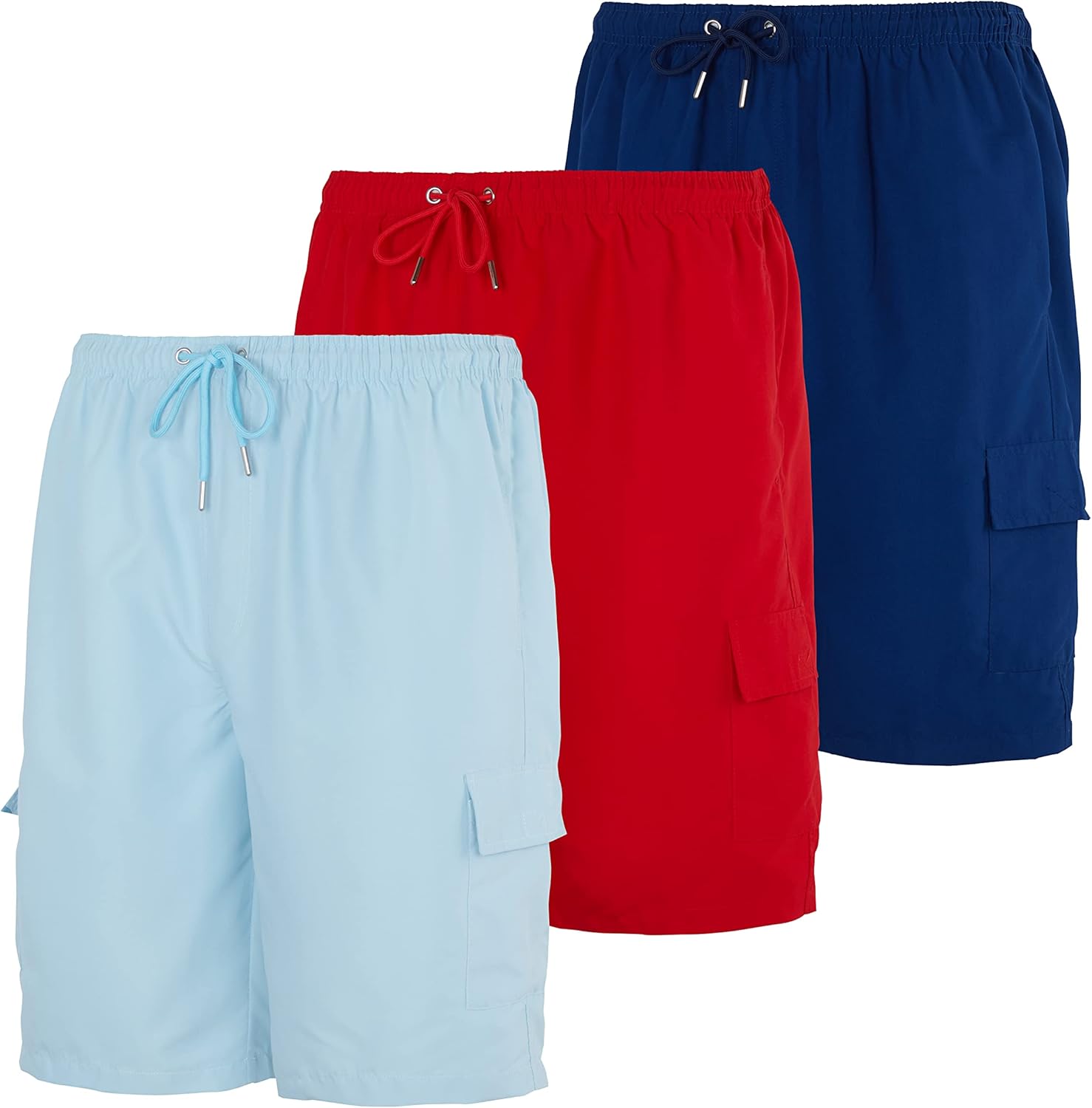 Men's Swim Trunks 3 Pack Quick-Dry Cargo Pockets Mesh Lining Big & Tall - Bild 16 von 16