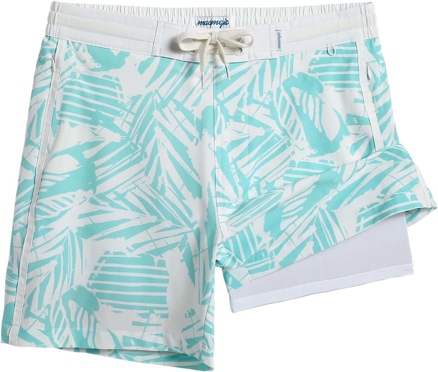 Men's Quick Dry Swim Trunks with Compression Liner Zipper Pockets 4-Way Stretch - Picture 16 of 16