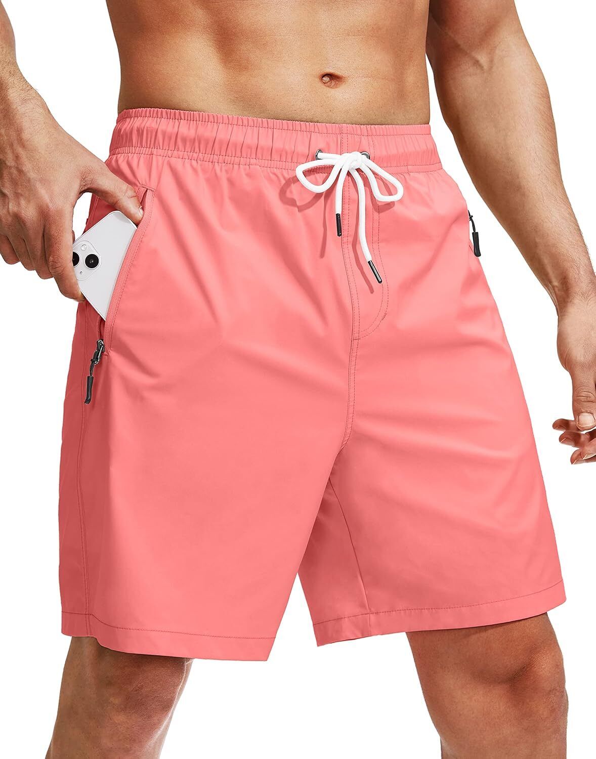 Mens Swim Trunks with Compression Liner Quick Dry Board Shorts Swimsuit Swimwear - Picture 30 of 42