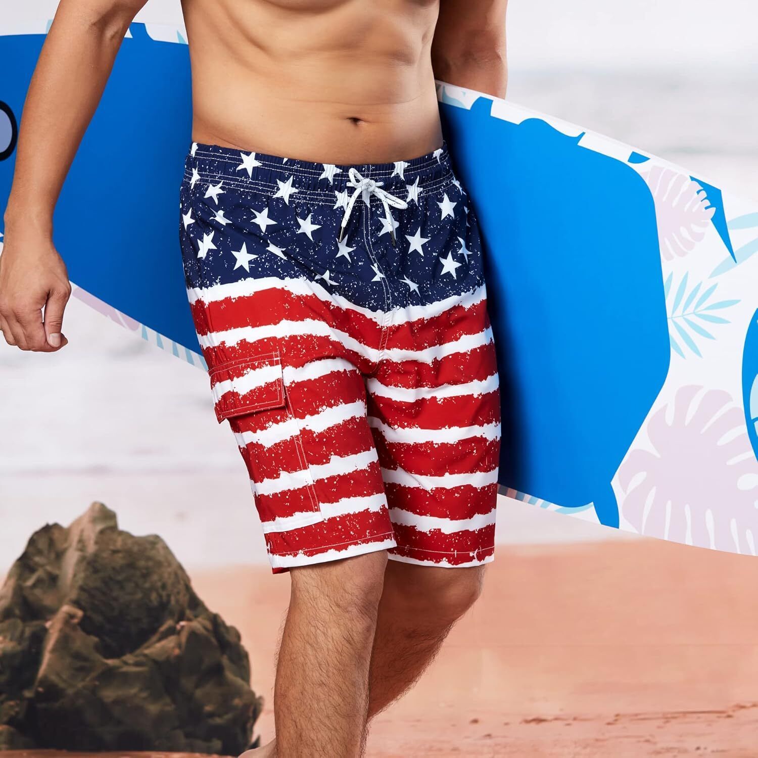 Men's 9" Quick Dry Board Shorts – Compression Liner Cargo Pocket Swim Trunks - Picture 24 of 201