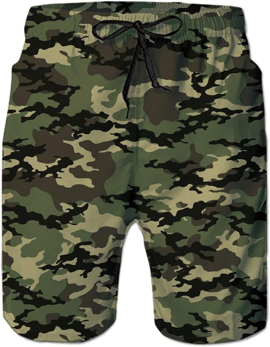Men's Quick Dry 3D Printed Board Shorts – Pockets Cool Mesh Lined Swim Trunks - Picture 73 of 81