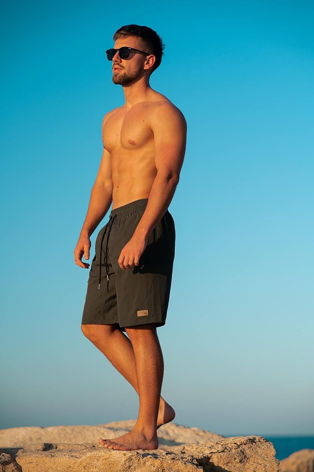 Men's 9" Quick Dry Board Shorts – Compression Liner Cargo Pocket Swim Trunks - Picture 96 of 201