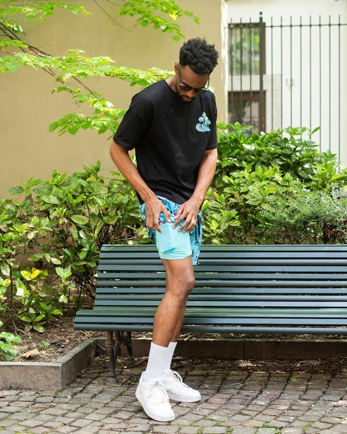 Mens Swim Trunks Compression Liner Quick Dry Swimsuit Swim Shorts Phone Pocket - Picture 128 of 147