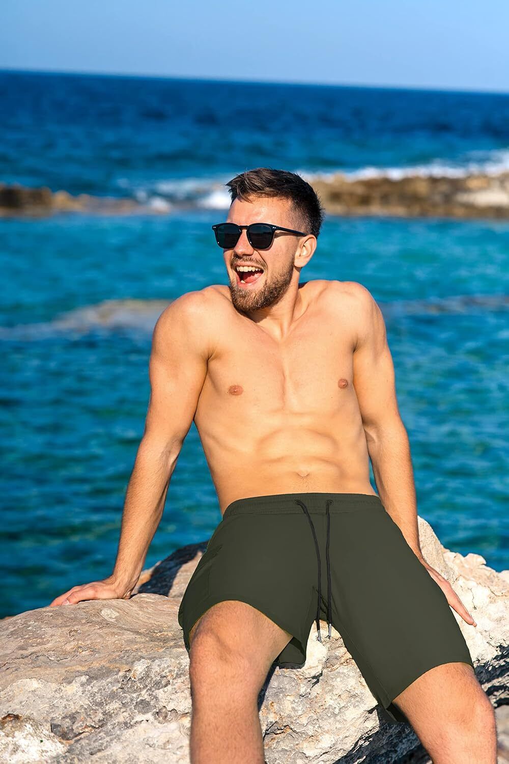 Men's 9" Quick Dry Board Shorts – Compression Liner Cargo Pocket Swim Trunks - Picture 102 of 201