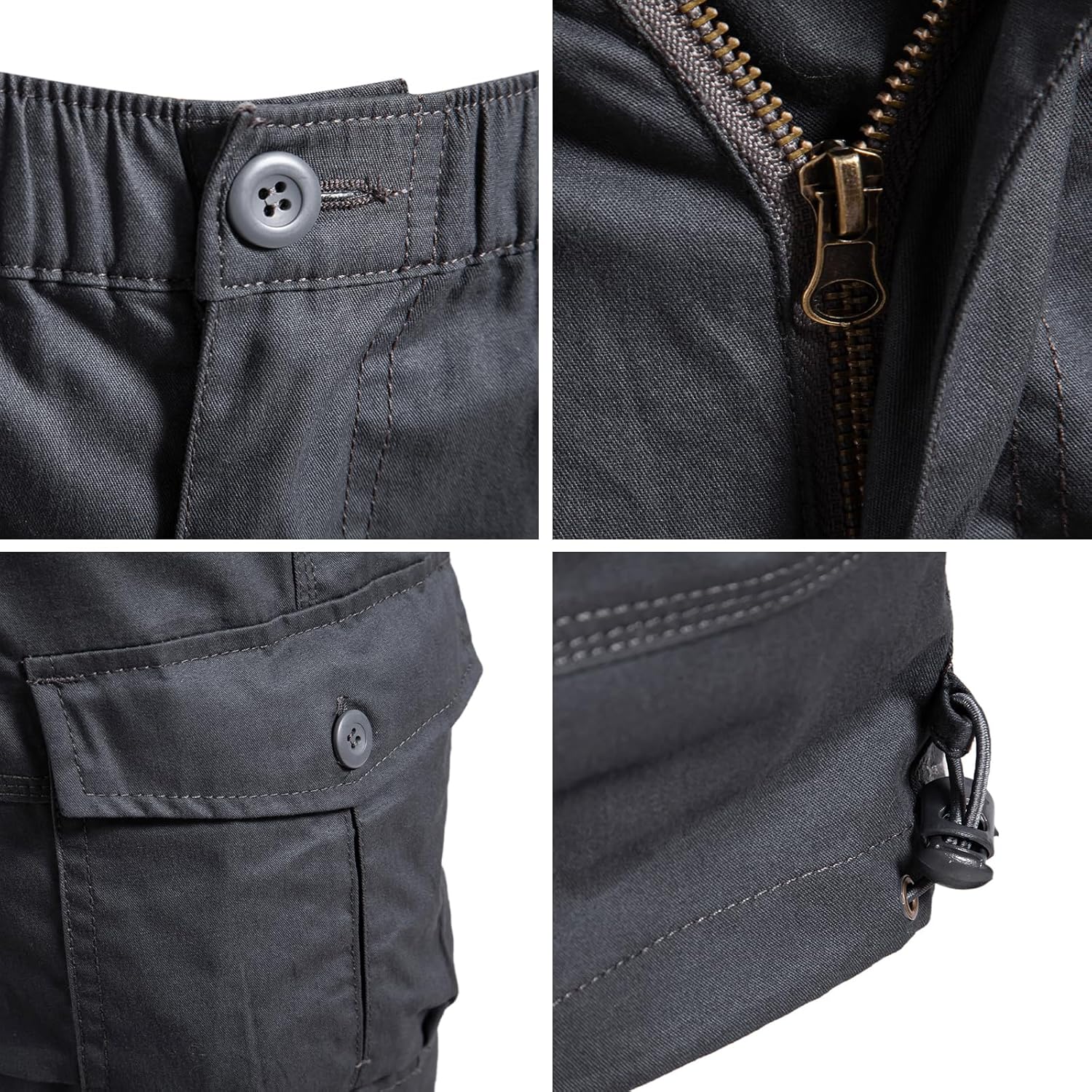 Herren Cargo Shorts 3/4 Relaxed Fit Herren Laufshorts 7 Taschen Gummizug - Bild 29 von 55