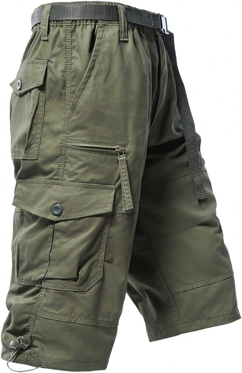 Herren Cargo Shorts 3/4 Relaxed Fit Herren Laufshorts 7 Taschen Gummizug - Bild 36 von 55