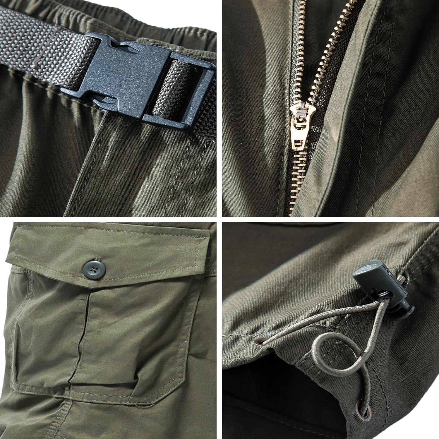 Herren Cargo Shorts 3/4 Relaxed Fit Herren Laufshorts 7 Taschen Gummizug - Bild 39 von 55