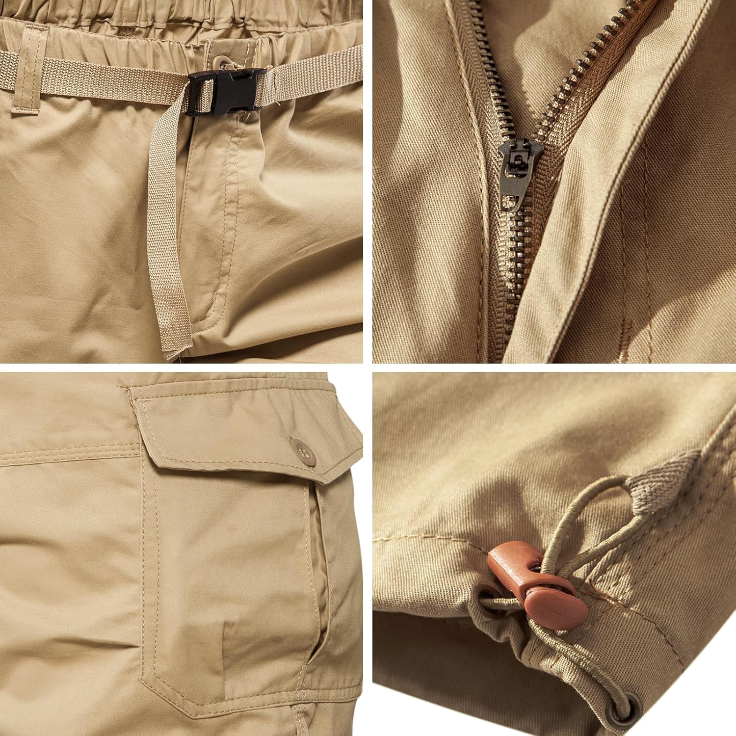 Herren Cargo Shorts 3/4 Relaxed Fit Herren Laufshorts 7 Taschen Gummizug - Bild 44 von 55