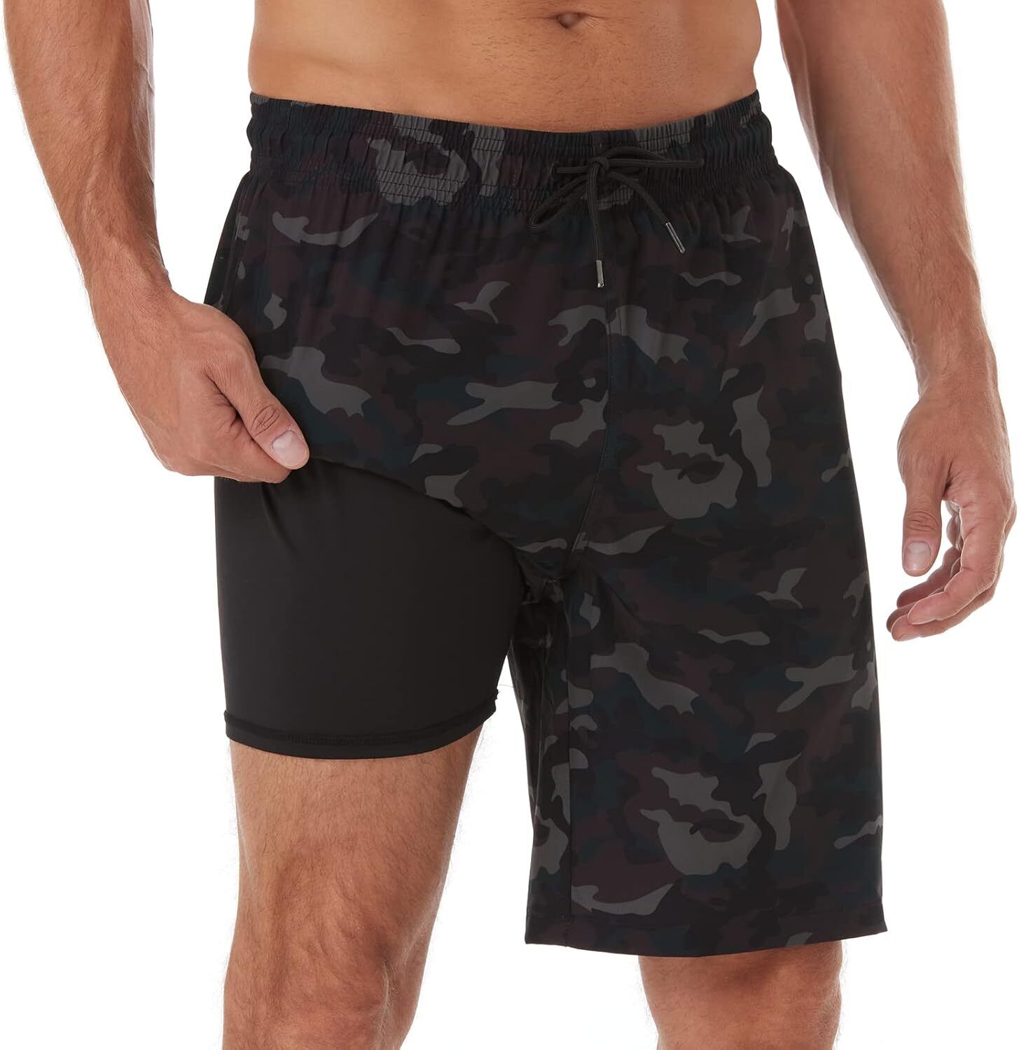 Men's 9" Quick Dry Board Shorts – Compression Liner Cargo Pocket Swim Trunks - Picture 185 of 201