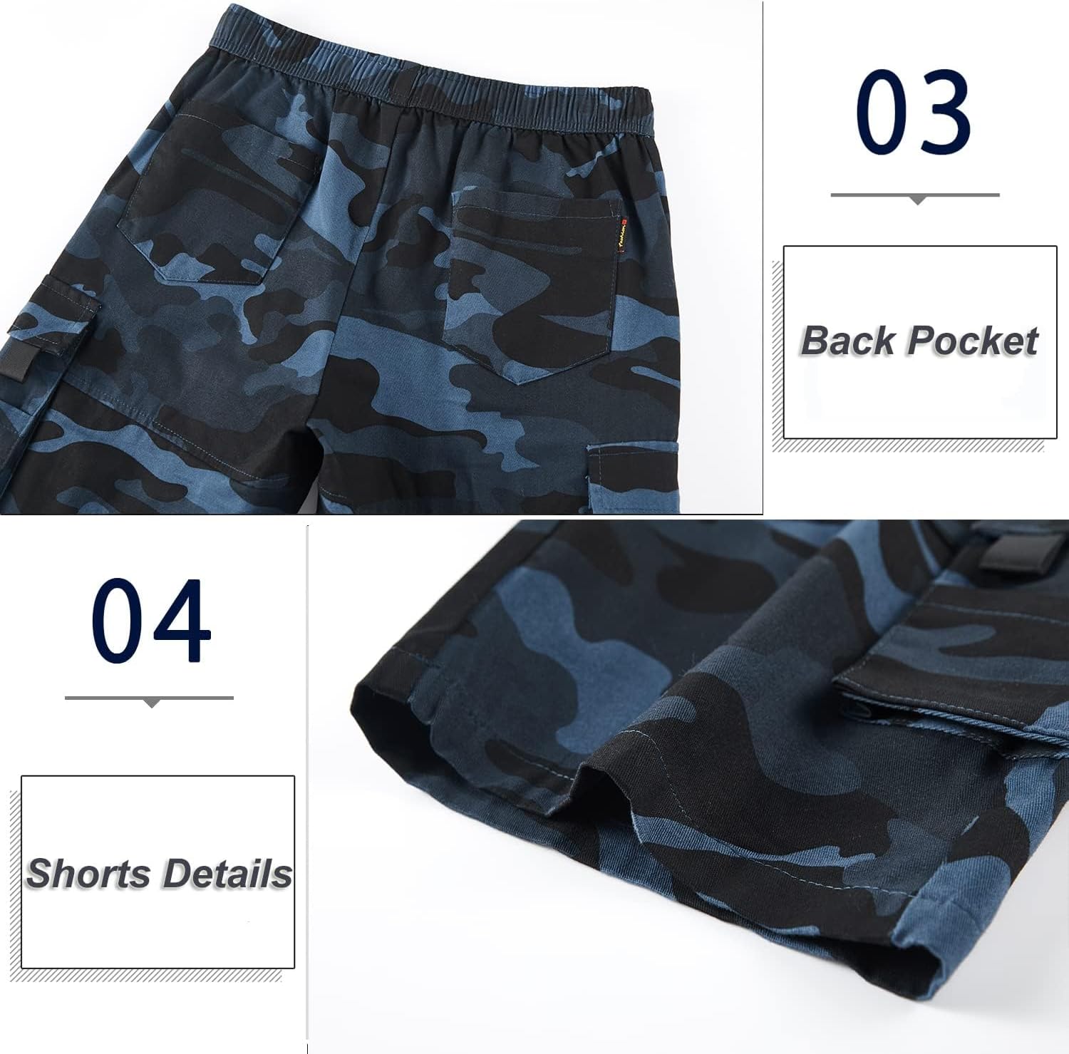 Herren Cargo Shorts Gummibund Kordelzug Sommer Freizeit Baumwolle Hose - Bild 23 von 90