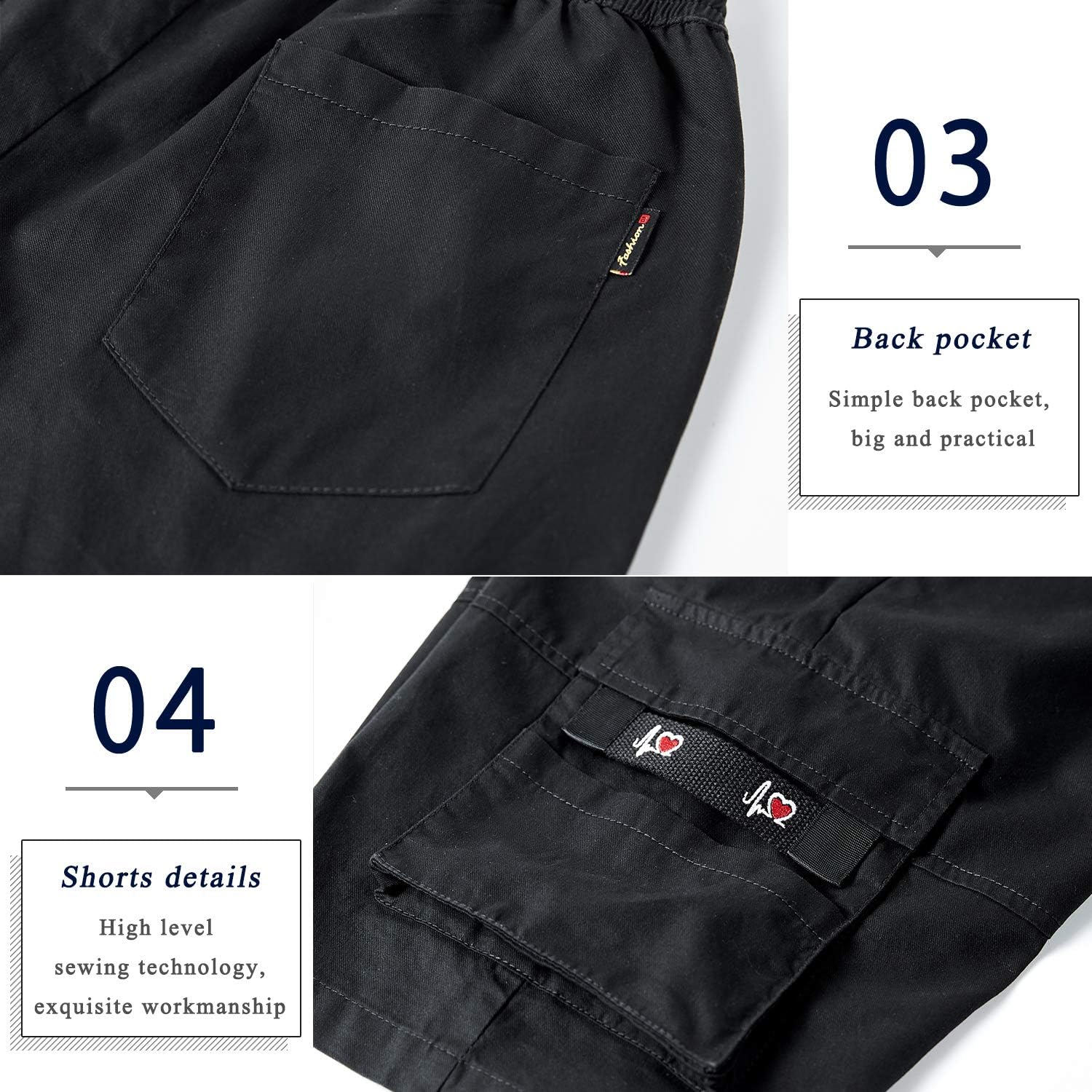 Herren Cargo Shorts Gummibund Kordelzug Sommer Freizeit Baumwolle Hose - Bild 53 von 90