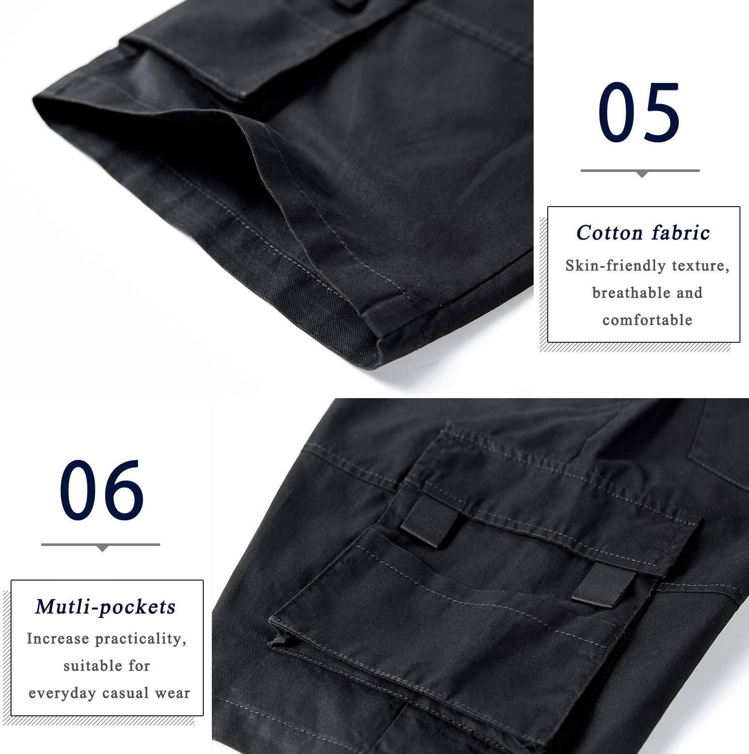 Herren Cargo Shorts Gummibund Kordelzug Sommer Freizeit Baumwolle Hose - Bild 54 von 90