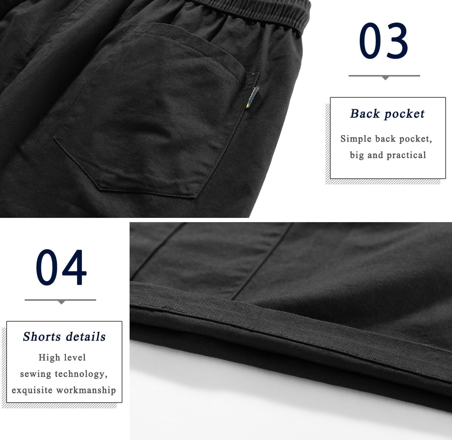 Herren Cargo Shorts Gummibund Kordelzug Sommer Freizeit Baumwolle Hose - Bild 83 von 90