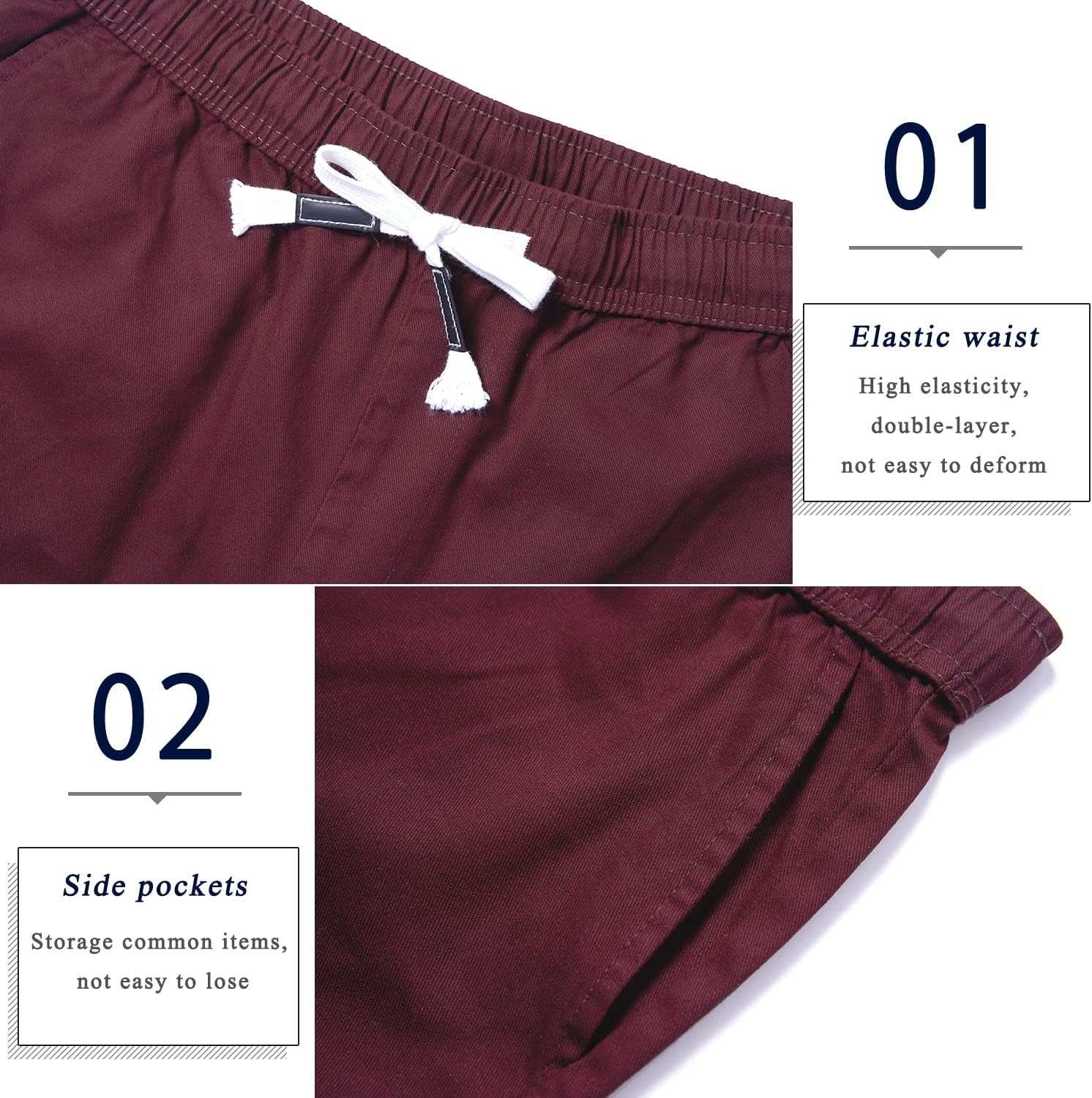 Herren Cargo Shorts Gummibund Kordelzug Sommer Freizeit Baumwolle Hose - Bild 88 von 90