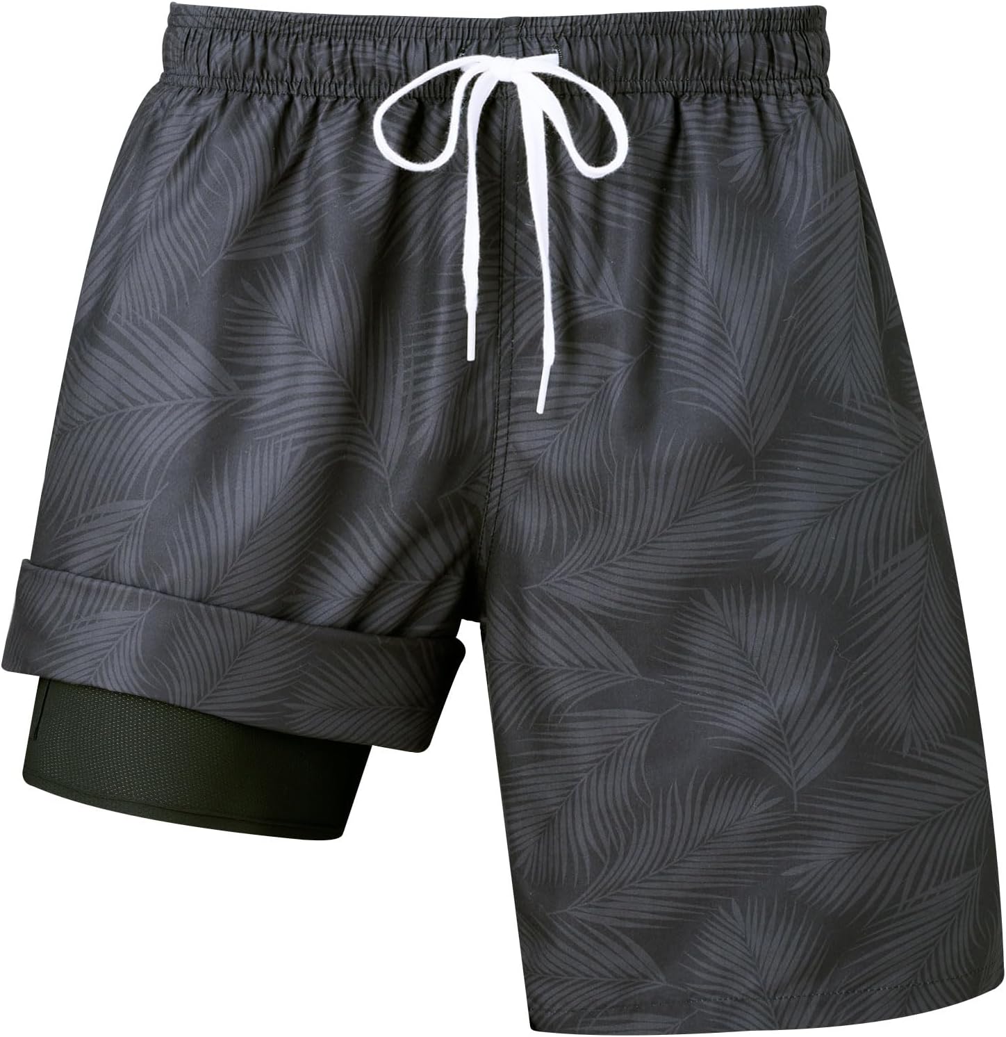 Herren 2 in 1 schnelltrocknende Stretch Badehose mit Kompressionsfutter und 3 Taschen - Bild 15 von 32
