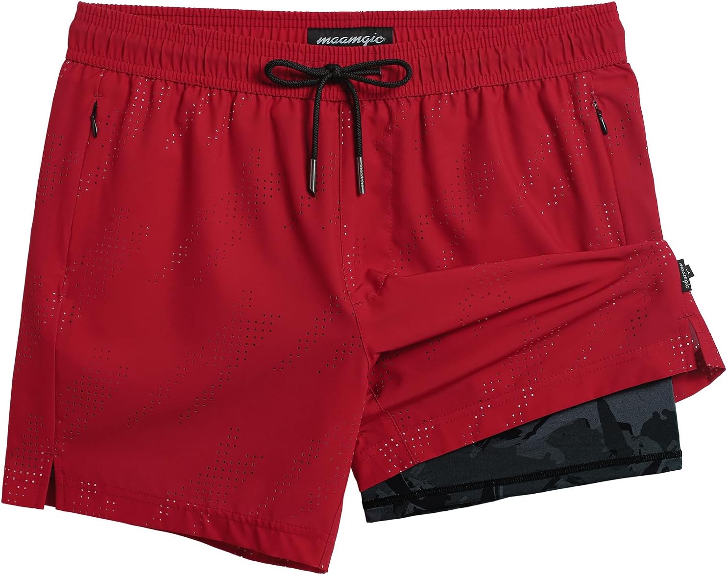 Herren Badehose schnelltrocknend Boardshorts mit Kompressionsfutter Reißverschlusstaschen - Bild 14 von 26