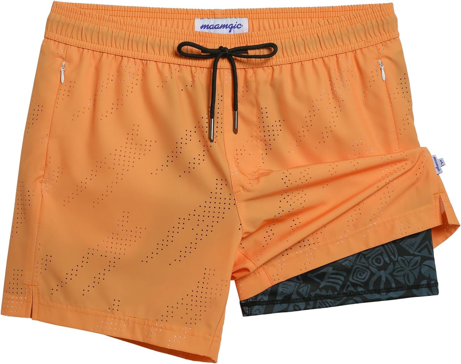 Herren Badehose schnelltrocknend Boardshorts mit Kompressionsfutter Reißverschlusstaschen - Bild 16 von 26